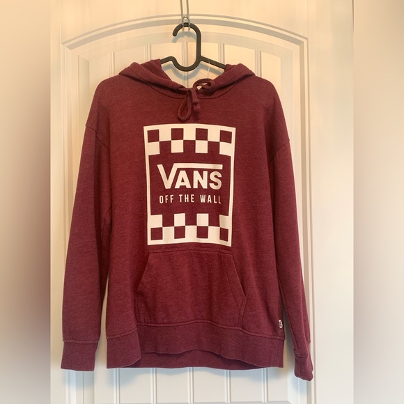 Vans Burgundy Graphic Hoodie Womens - Picture 1 of 2